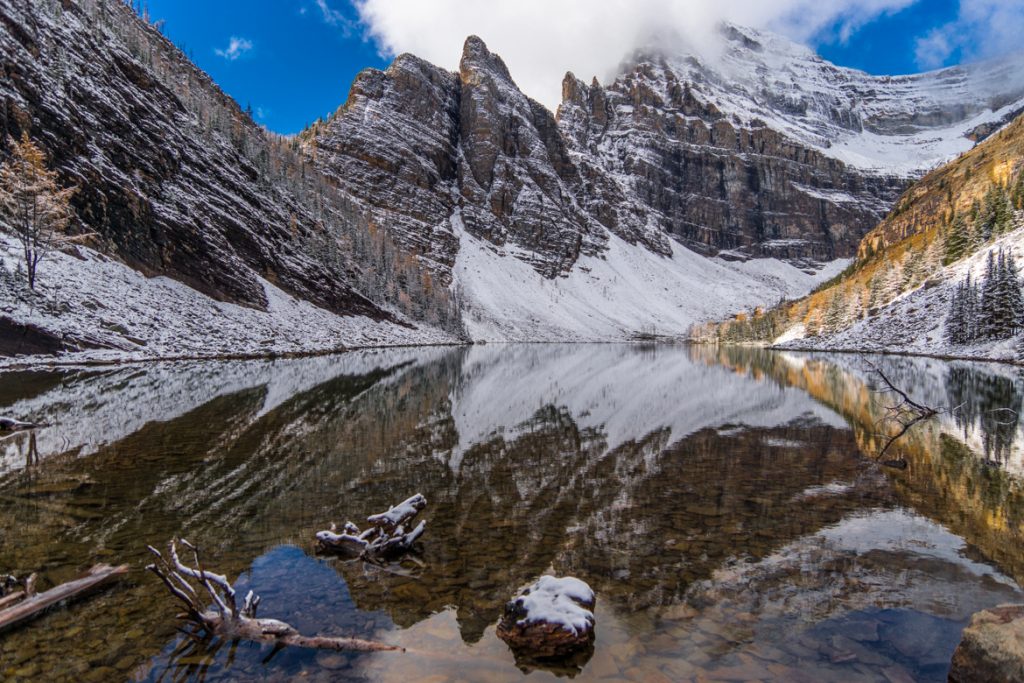 Mt White over Lake Agnes by the famous Lake Agnes Tea House